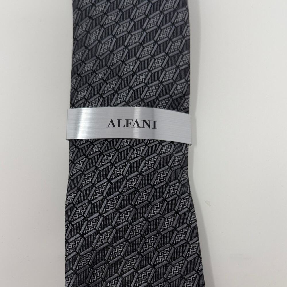 Alfani Harper Geo Men's Tie - Charcoal - New with tags